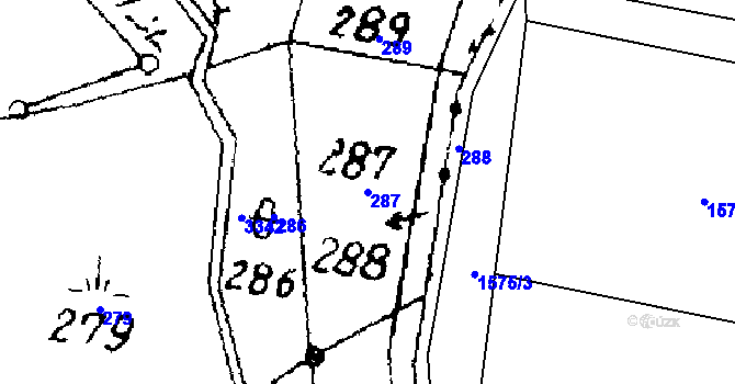 Parcela st. 287 v KÚ Písek u Jablunkova, Katastrální mapa