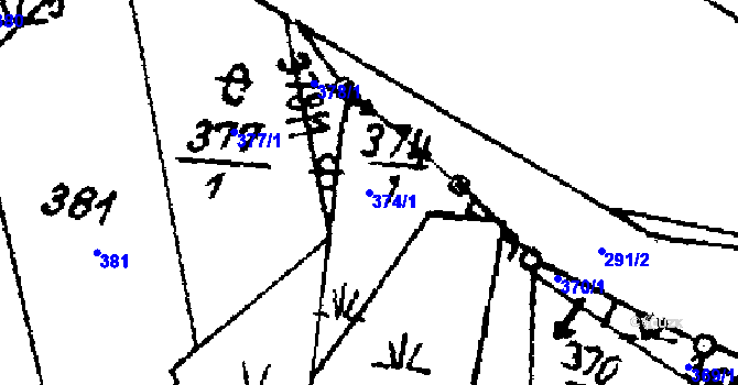 Parcela st. 374/1 v KÚ Písek u Jablunkova, Katastrální mapa