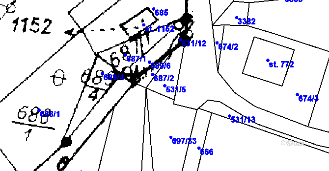 Parcela st. 531/5 v KÚ Písek u Jablunkova, Katastrální mapa