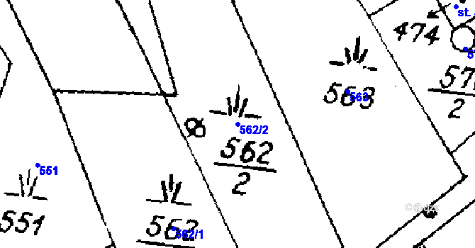 Parcela st. 562/2 v KÚ Písek u Jablunkova, Katastrální mapa