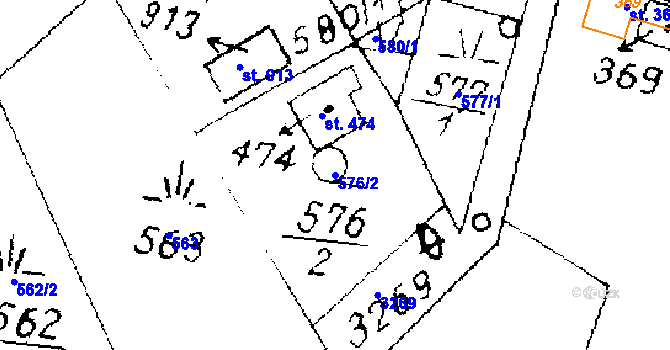 Parcela st. 576/2 v KÚ Písek u Jablunkova, Katastrální mapa