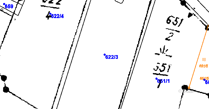Parcela st. 622/3 v KÚ Písek u Jablunkova, Katastrální mapa