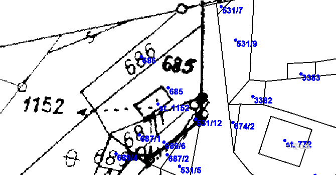 Parcela st. 685 v KÚ Písek u Jablunkova, Katastrální mapa