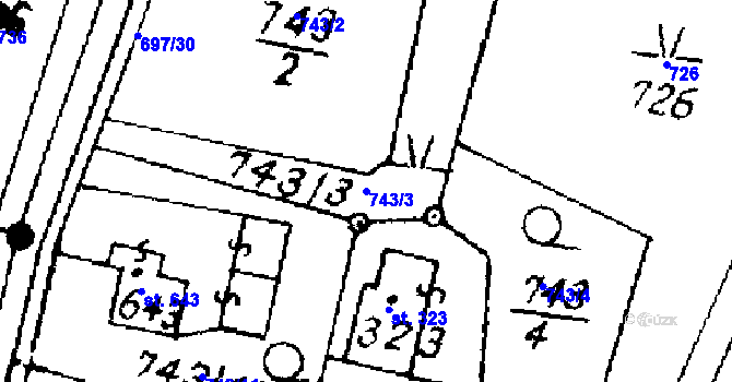 Parcela st. 743/3 v KÚ Písek u Jablunkova, Katastrální mapa