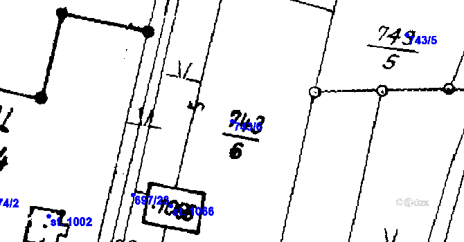 Parcela st. 743/6 v KÚ Písek u Jablunkova, Katastrální mapa