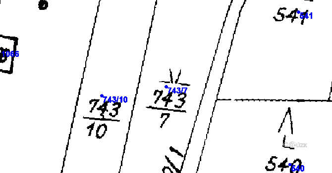 Parcela st. 743/7 v KÚ Písek u Jablunkova, Katastrální mapa