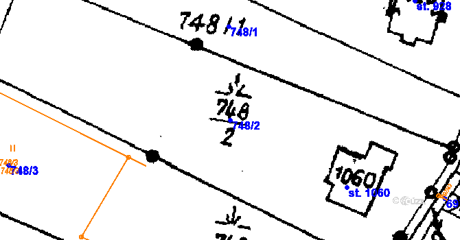 Parcela st. 748/2 v KÚ Písek u Jablunkova, Katastrální mapa
