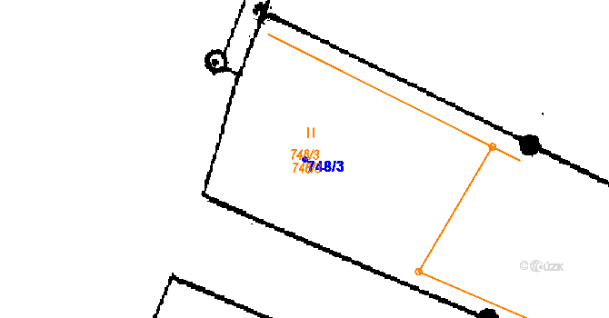 Parcela st. 748/3 v KÚ Písek u Jablunkova, Katastrální mapa
