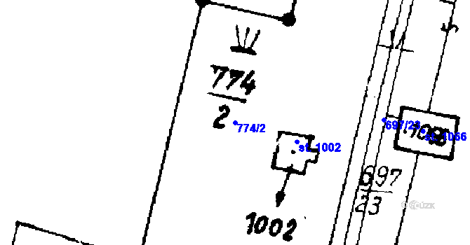 Parcela st. 774/2 v KÚ Písek u Jablunkova, Katastrální mapa