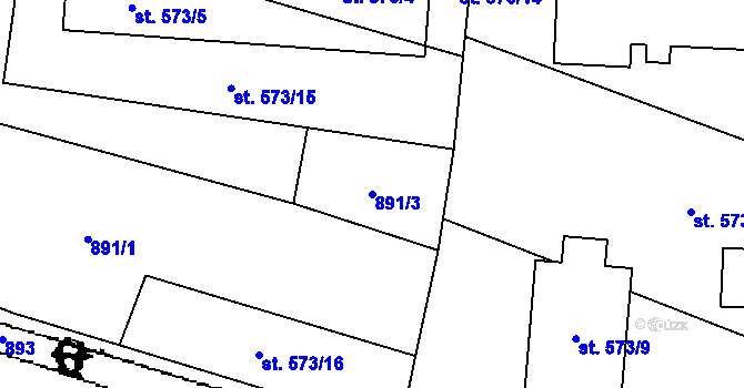 Parcela st. 891/3 v KÚ Písek u Jablunkova, Katastrální mapa