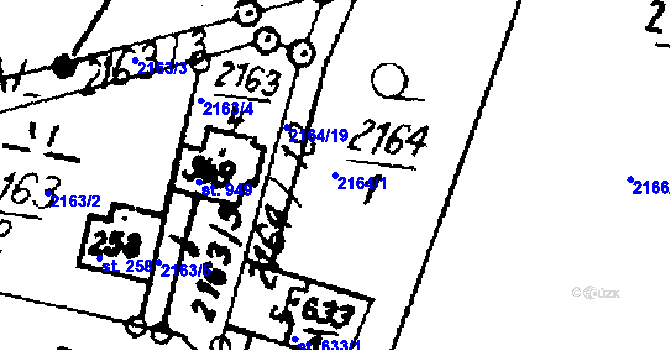 Parcela st. 2164/1 v KÚ Písek u Jablunkova, Katastrální mapa