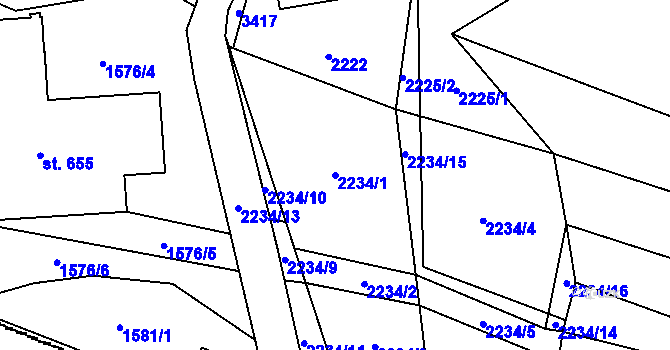 Parcela st. 2234/1 v KÚ Písek u Jablunkova, Katastrální mapa