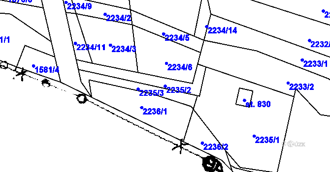 Parcela st. 2235/2 v KÚ Písek u Jablunkova, Katastrální mapa