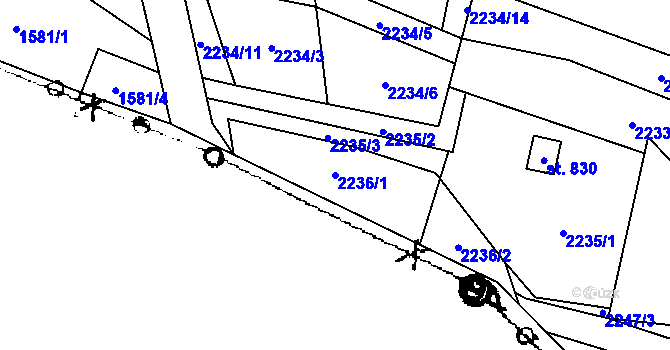 Parcela st. 2236/1 v KÚ Písek u Jablunkova, Katastrální mapa