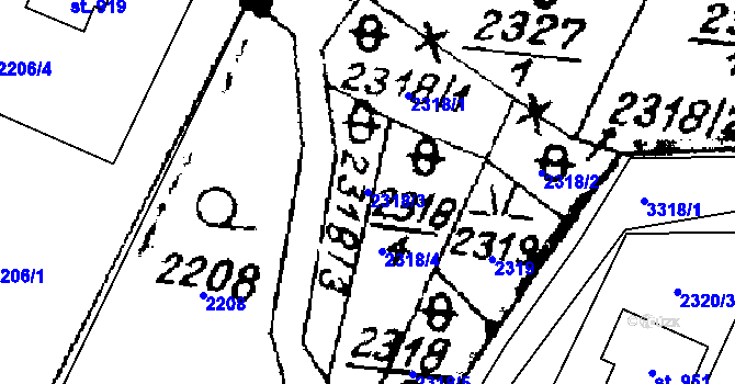 Parcela st. 2318/3 v KÚ Písek u Jablunkova, Katastrální mapa