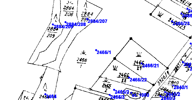 Parcela st. 2466/1 v KÚ Písek u Jablunkova, Katastrální mapa