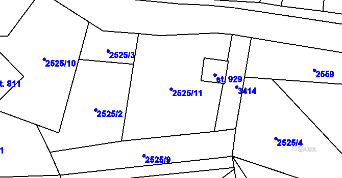 Parcela st. 2525/11 v KÚ Písek u Jablunkova, Katastrální mapa