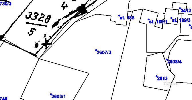 Parcela st. 2607/3 v KÚ Písek u Jablunkova, Katastrální mapa