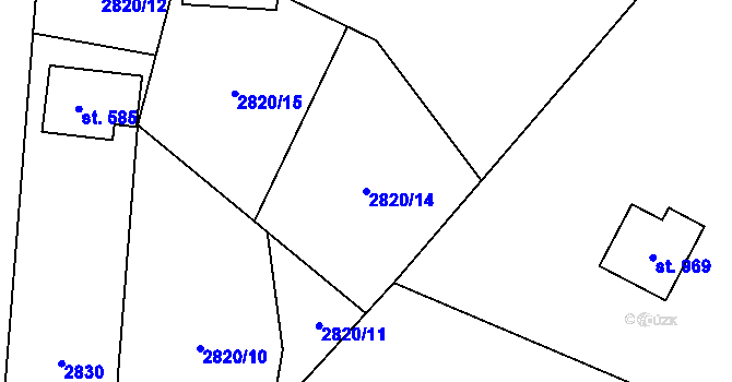 Parcela st. 2820/14 v KÚ Písek u Jablunkova, Katastrální mapa