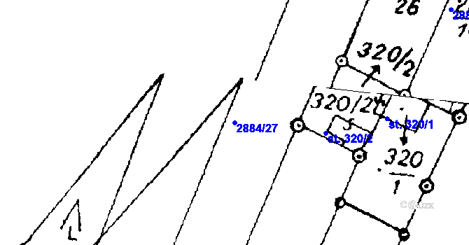 Parcela st. 2884/27 v KÚ Písek u Jablunkova, Katastrální mapa