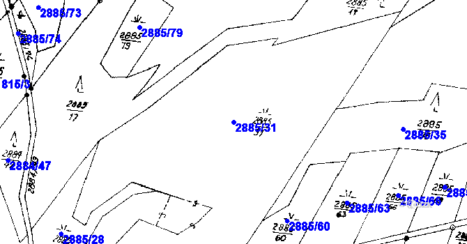 Parcela st. 2885/31 v KÚ Písek u Jablunkova, Katastrální mapa
