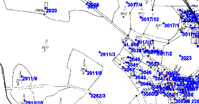 Parcela st. 2911/3 v KÚ Písek u Jablunkova, Katastrální mapa
