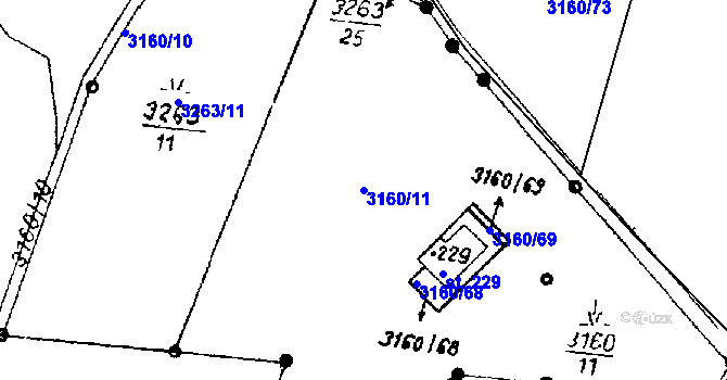 Parcela st. 3160/11 v KÚ Písek u Jablunkova, Katastrální mapa