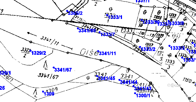 Parcela st. 3341/11 v KÚ Písek u Jablunkova, Katastrální mapa