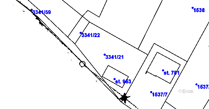 Parcela st. 3341/21 v KÚ Písek u Jablunkova, Katastrální mapa