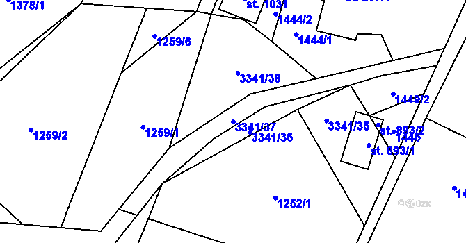 Parcela st. 3341/37 v KÚ Písek u Jablunkova, Katastrální mapa