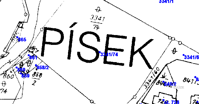 Parcela st. 3341/74 v KÚ Písek u Jablunkova, Katastrální mapa