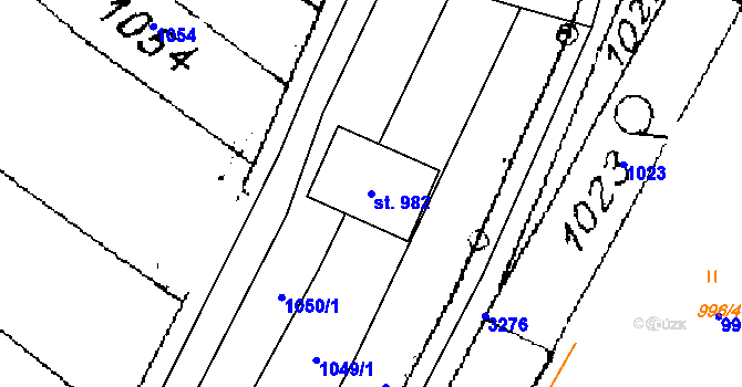 Parcela st. 982 v KÚ Písek u Jablunkova, Katastrální mapa