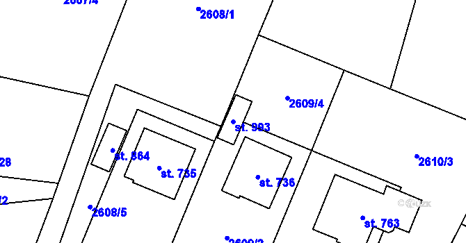 Parcela st. 993 v KÚ Písek u Jablunkova, Katastrální mapa