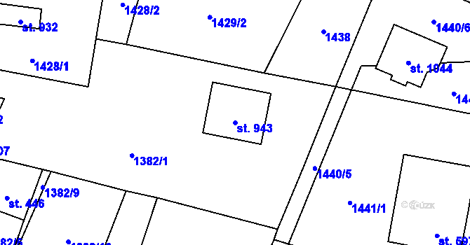 Parcela st. 943 v KÚ Písek u Jablunkova, Katastrální mapa
