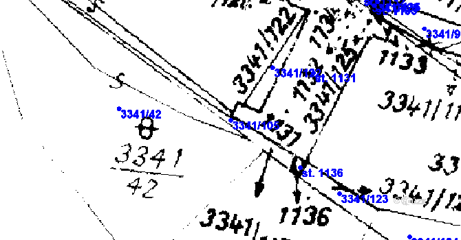 Parcela st. 3341/105 v KÚ Písek u Jablunkova, Katastrální mapa