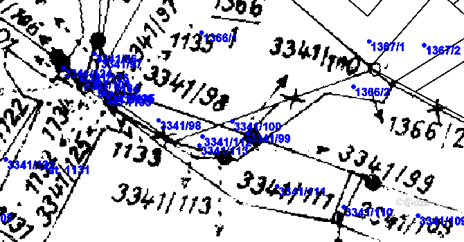 Parcela st. 3341/100 v KÚ Písek u Jablunkova, Katastrální mapa