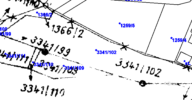 Parcela st. 3341/102 v KÚ Písek u Jablunkova, Katastrální mapa