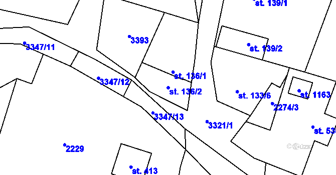 Parcela st. 136/2 v KÚ Písek u Jablunkova, Katastrální mapa