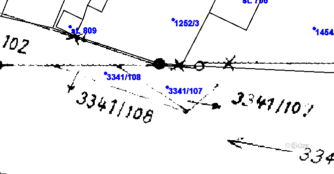Parcela st. 3341/107 v KÚ Písek u Jablunkova, Katastrální mapa