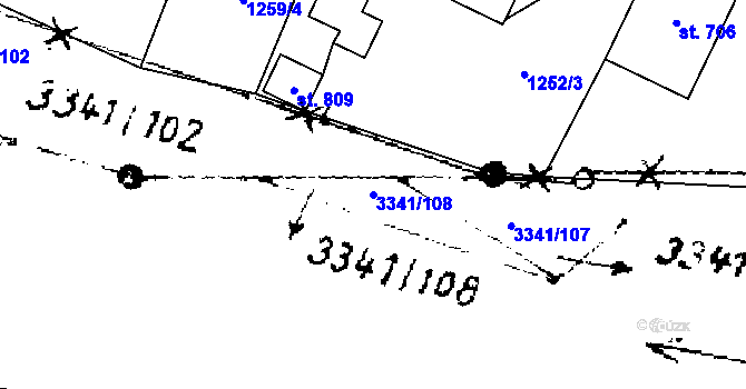 Parcela st. 3341/108 v KÚ Písek u Jablunkova, Katastrální mapa