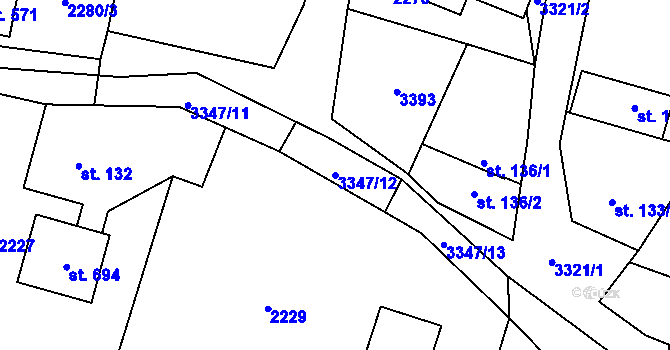 Parcela st. 3347/12 v KÚ Písek u Jablunkova, Katastrální mapa