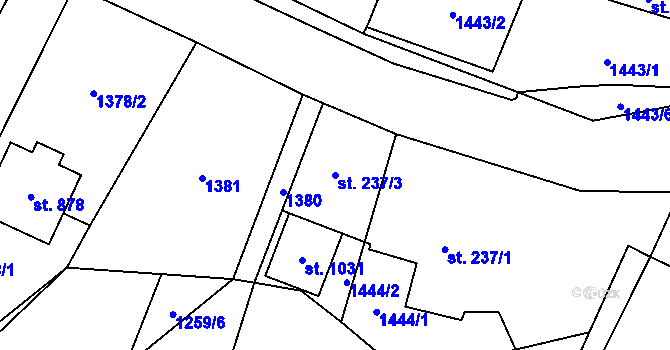 Parcela st. 237/3 v KÚ Písek u Jablunkova, Katastrální mapa