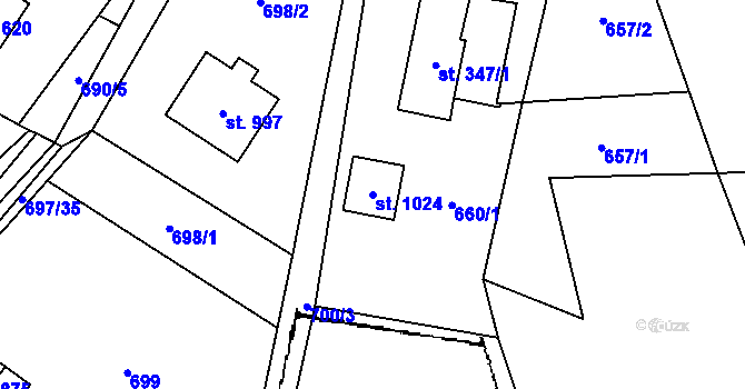 Parcela st. 1024 v KÚ Písek u Jablunkova, Katastrální mapa