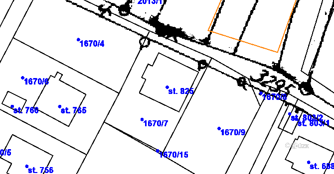 Parcela st. 825 v KÚ Písek u Jablunkova, Katastrální mapa