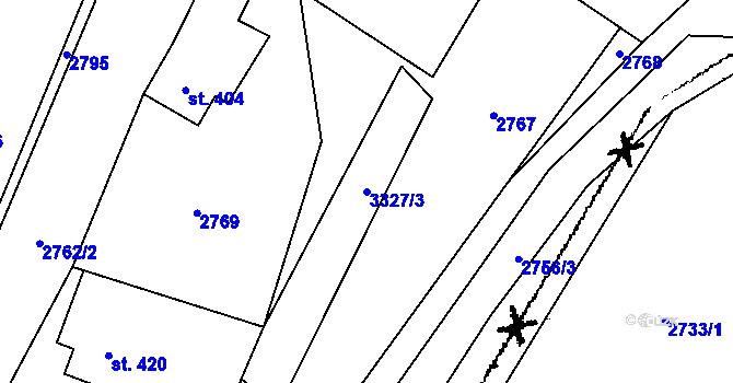 Parcela st. 3327/3 v KÚ Písek u Jablunkova, Katastrální mapa