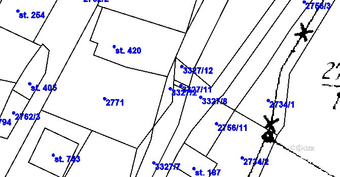 Parcela st. 3327/2 v KÚ Písek u Jablunkova, Katastrální mapa