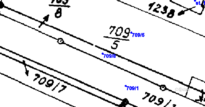 Parcela st. 709/8 v KÚ Písek u Jablunkova, Katastrální mapa