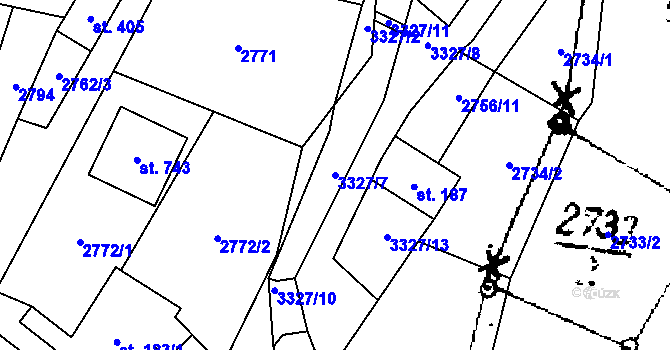 Parcela st. 3327/7 v KÚ Písek u Jablunkova, Katastrální mapa