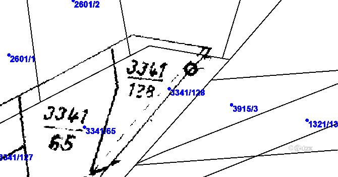 Parcela st. 3341/128 v KÚ Písek u Jablunkova, Katastrální mapa