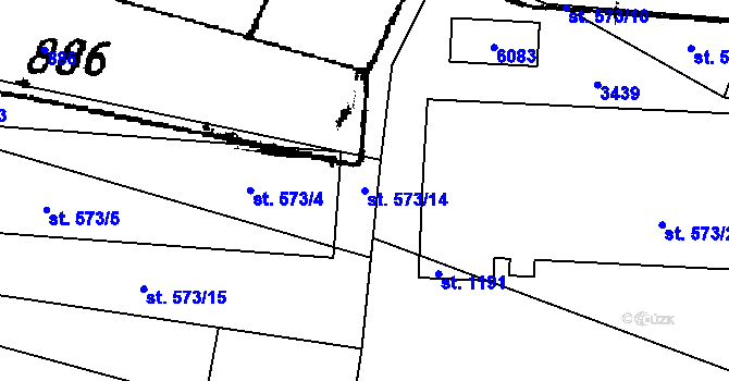 Parcela st. 573/14 v KÚ Písek u Jablunkova, Katastrální mapa